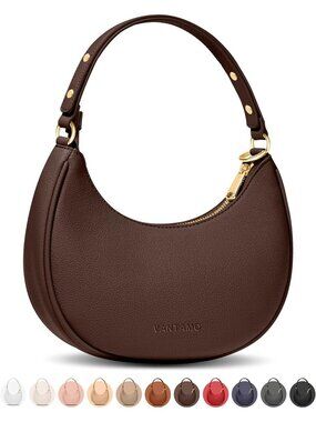 Women's Coffee Half Moon Anti-Theft Clutch Purses Evening Crescent Bags